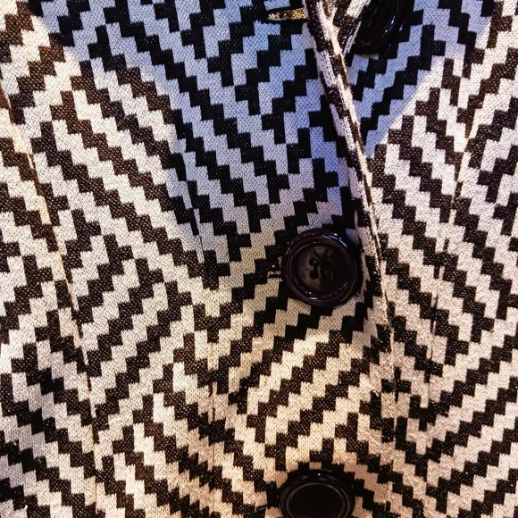 *SALE* URBAN BEHAVIOR Fishbone chevron stripe light long blazer coat jacket Sz L - Picture 5 of 7